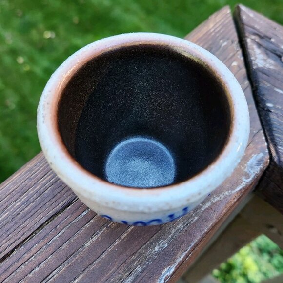 Salmon Falls Pottery Blue UNH Votive Custard Cup Dover Durham NH Stoneware RARE - Picture 2 of 4